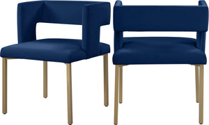 Meridian Furniture - Caleb - Dining Chair with Gold Legs (Set of 2) - 5th Avenue Furniture