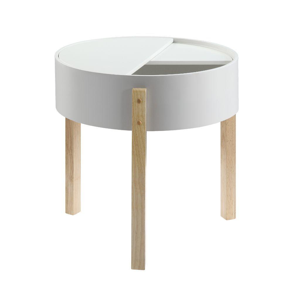 ACME - Bodfish - End Table - White & Natural - 5th Avenue Furniture