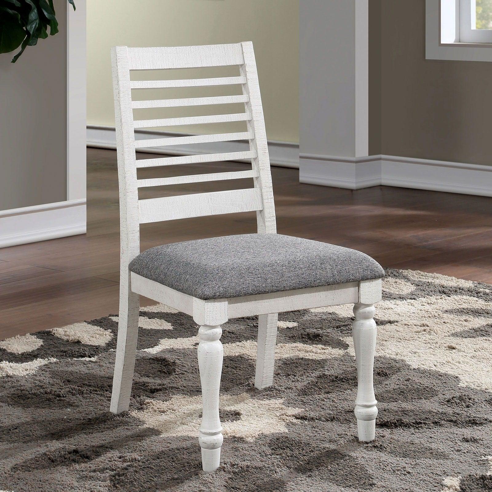 Furniture of America - Calabria - Side Chair (Set of 2) - Antique White / Gray - 5th Avenue Furniture