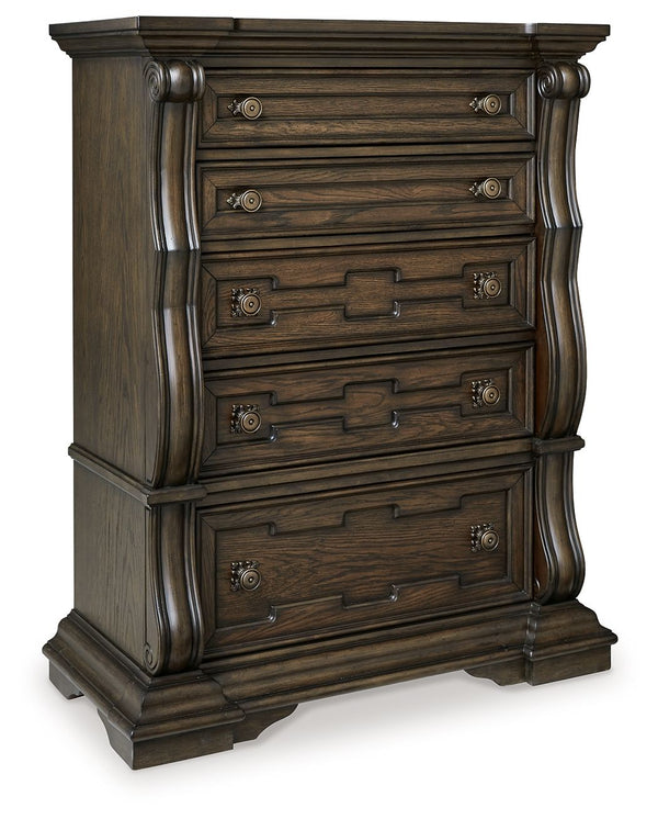 Maylee - Dark Brown - Five Drawer Chest - 5th Avenue Furniture