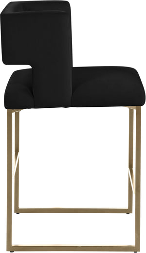 Meridian Furniture - Caleb - Counter Stool with Gold Legs (Set of 2) - 5th Avenue Furniture