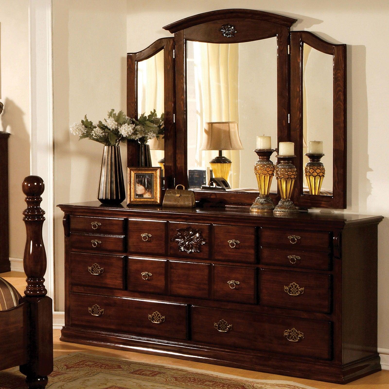 Furniture of America - Tuscan - Dresser - Glossy Dark Pine - 5th Avenue Furniture