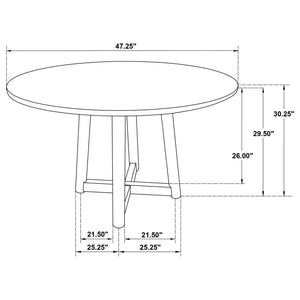 CoasterEveryday - Dinah - Round Solid Wood Dining Table - Walnut - 5th Avenue Furniture