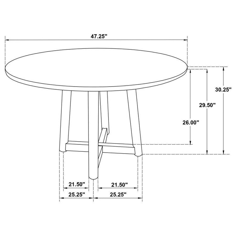 CoasterEveryday - Dinah - Round Solid Wood Dining Table - Walnut - 5th Avenue Furniture