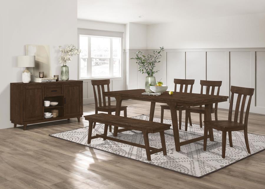 Coaster Fine Furniture - Reynolds - Slat Back Dining Side Chair - Brown Oak (Set of 2) - 5th Avenue Furniture