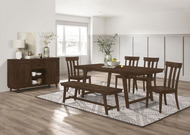 Coaster Fine Furniture - Reynolds - Slat Back Dining Side Chair - Brown Oak (Set of 2) - 5th Avenue Furniture