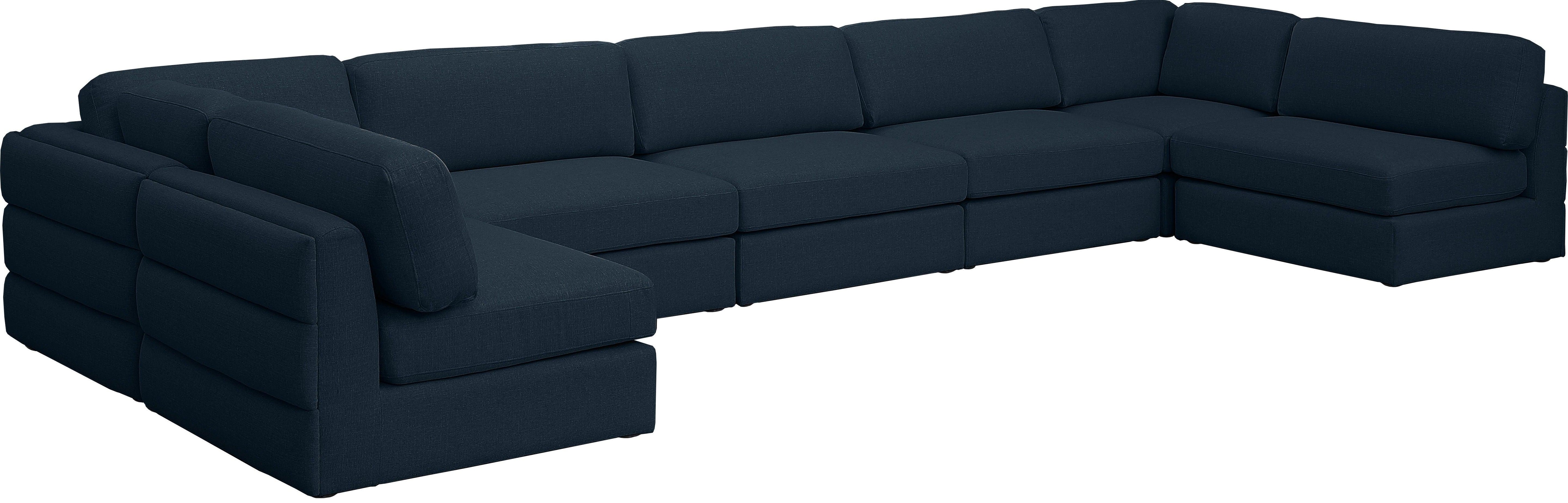 Meridian Furniture - Beckham - Modular Sectional 7 Piece - Navy - Fabric - 5th Avenue Furniture