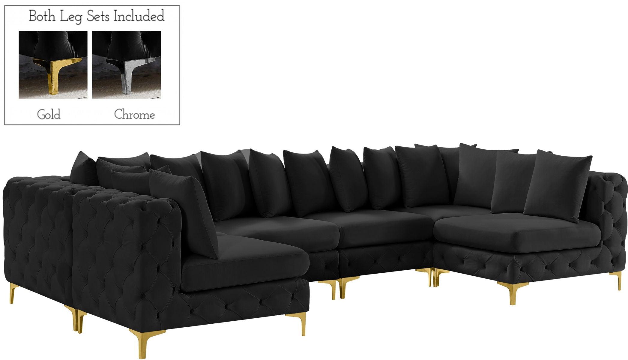Meridian Furniture - Tremblay - Modular Sectional 6 Piece - Black - Modern & Contemporary - 5th Avenue Furniture