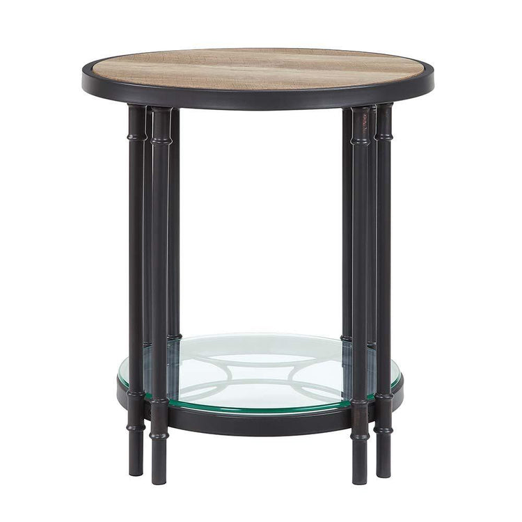 ACME - Brantley - End Table - Oak & Sandy Black Finish - 24" - 5th Avenue Furniture