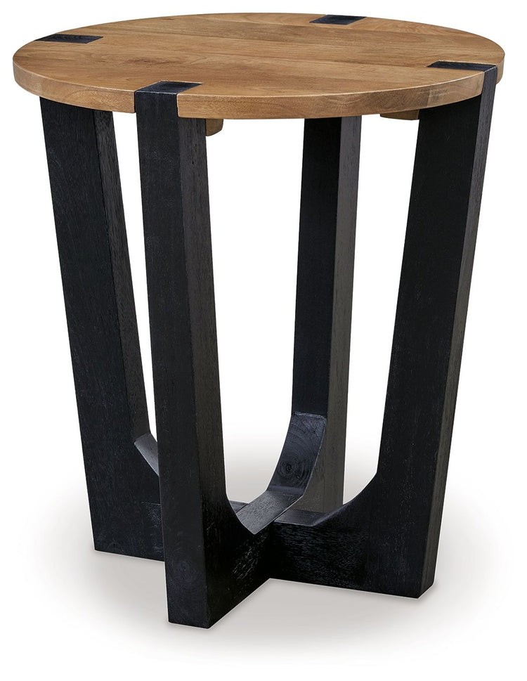 Hanneforth - Brown - Round End Table - 5th Avenue Furniture