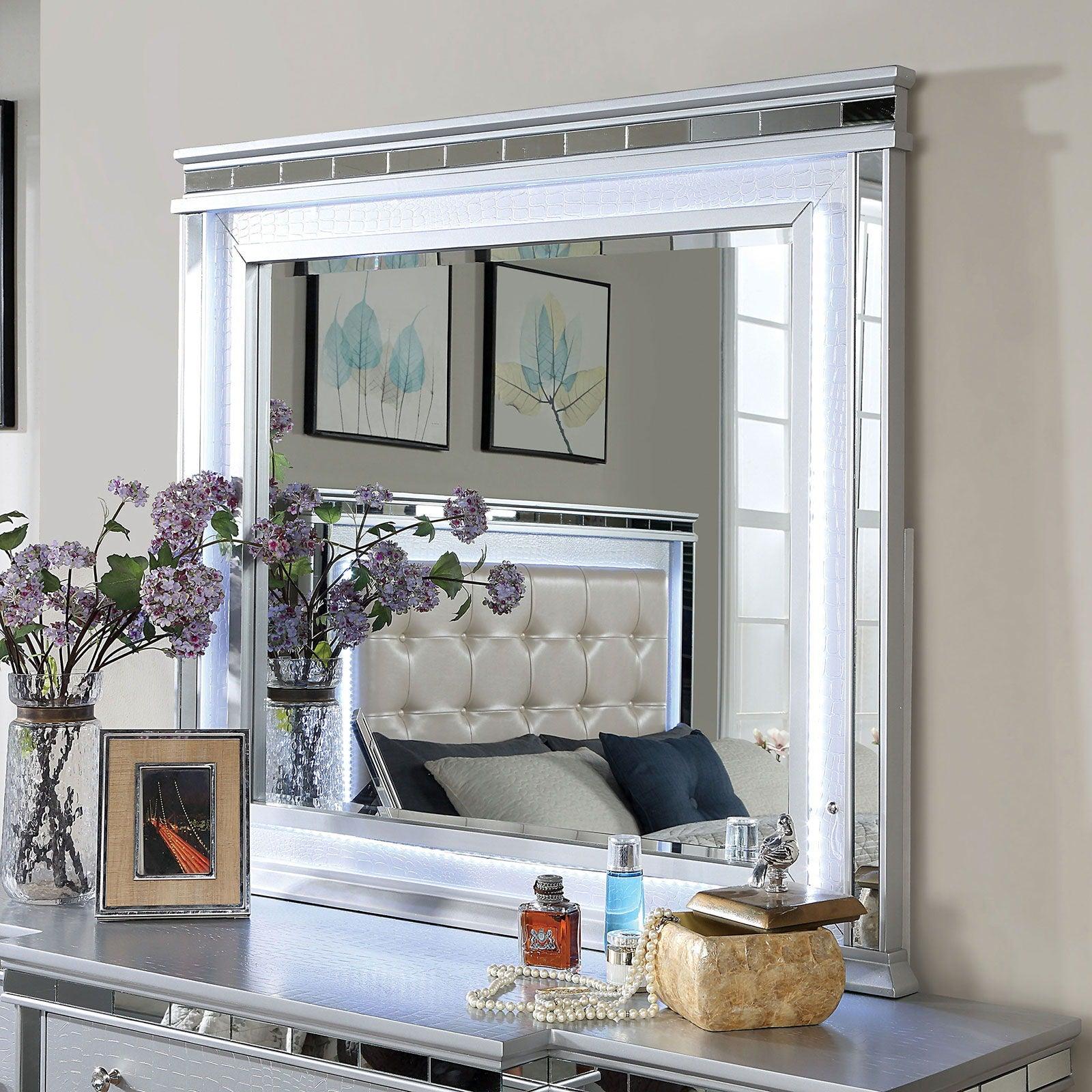 Furniture of America - Bellinzona - Mirror - Silver - 5th Avenue Furniture