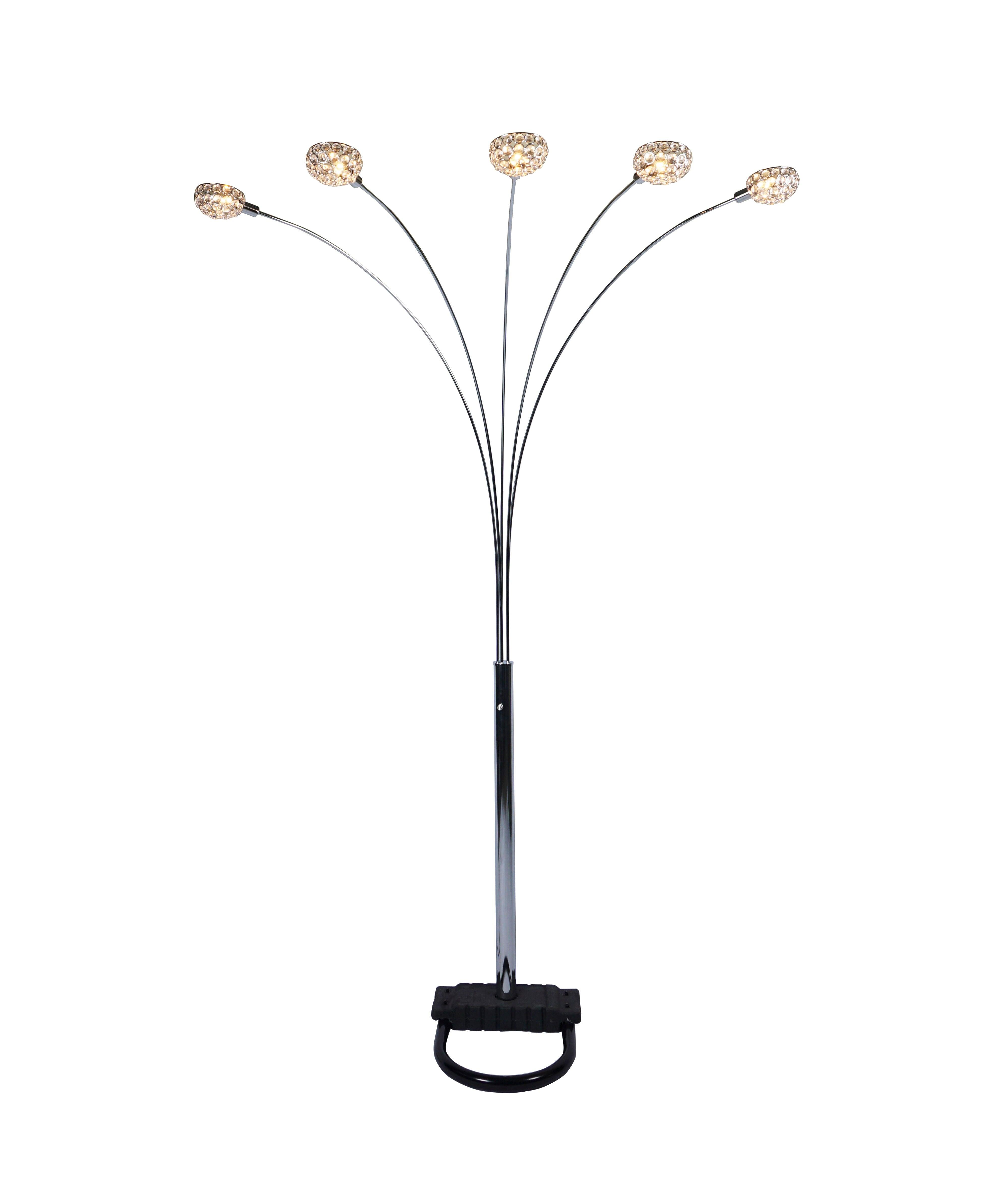 Crown Mark - Half Moon Floor Lamp - Black - 5th Avenue Furniture