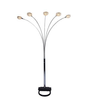 Crown Mark - Half Moon Floor Lamp - Black - 5th Avenue Furniture