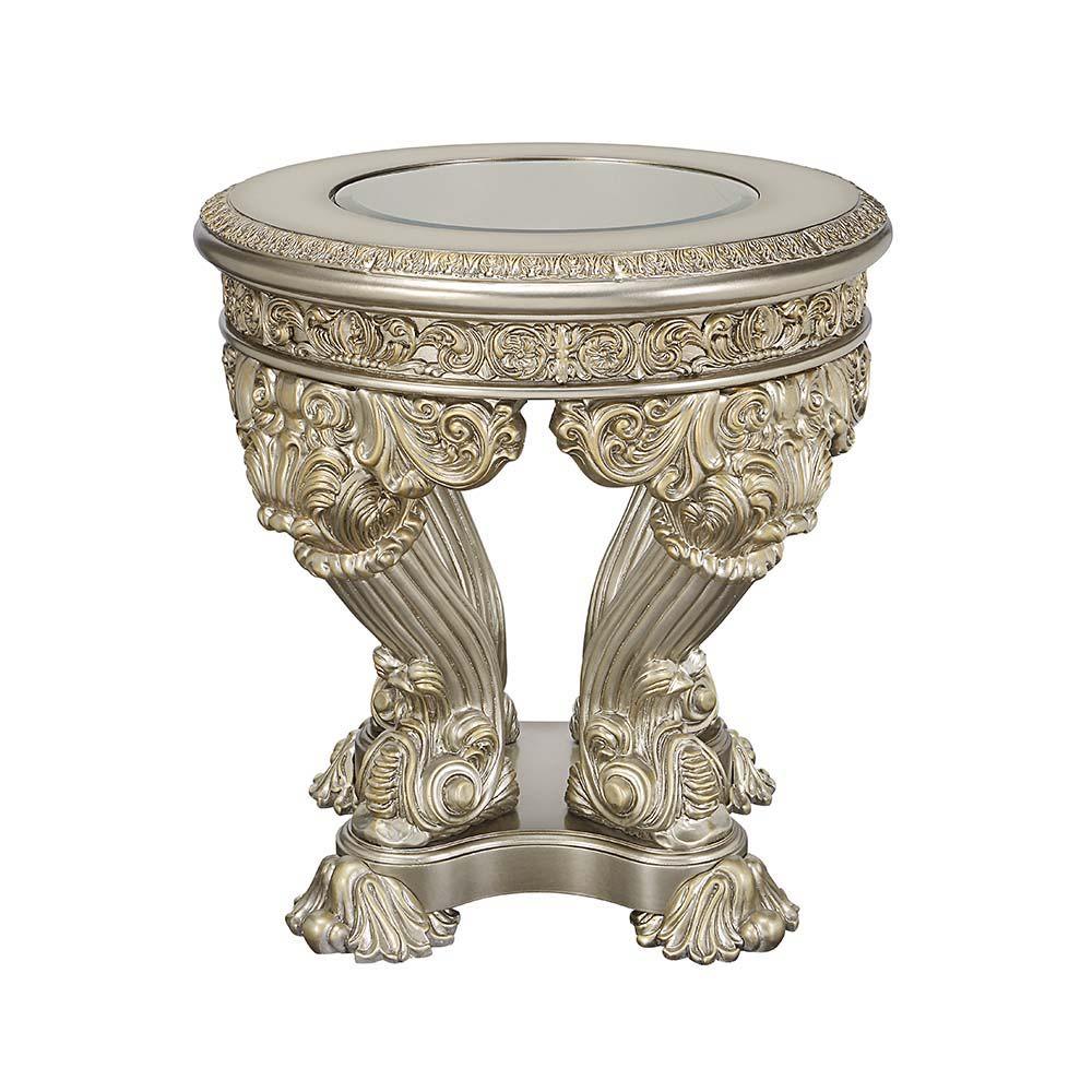 ACME - Danae - End Table - Champagne & Gold Finish - 27" - 5th Avenue Furniture