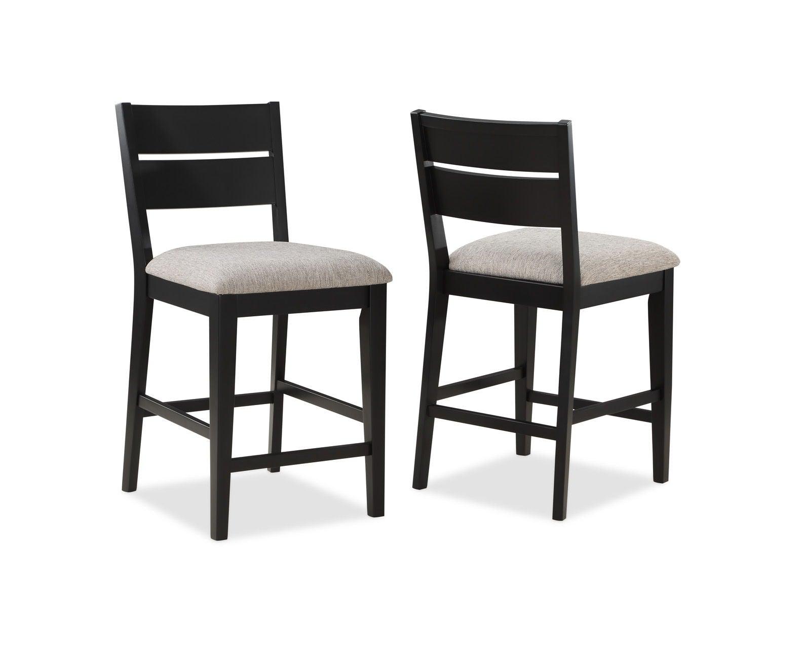 Crown Mark - Mathis - Counter Height Chair (Set of 2) - Black - 5th Avenue Furniture