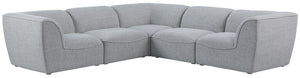 Meridian Furniture - Miramar - Modular Sectional 5 Piece - Gray - Fabric - Modern & Contemporary - 5th Avenue Furniture