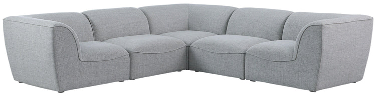 Meridian Furniture - Miramar - Modular Sectional 5 Piece - Gray - Fabric - Modern & Contemporary - 5th Avenue Furniture