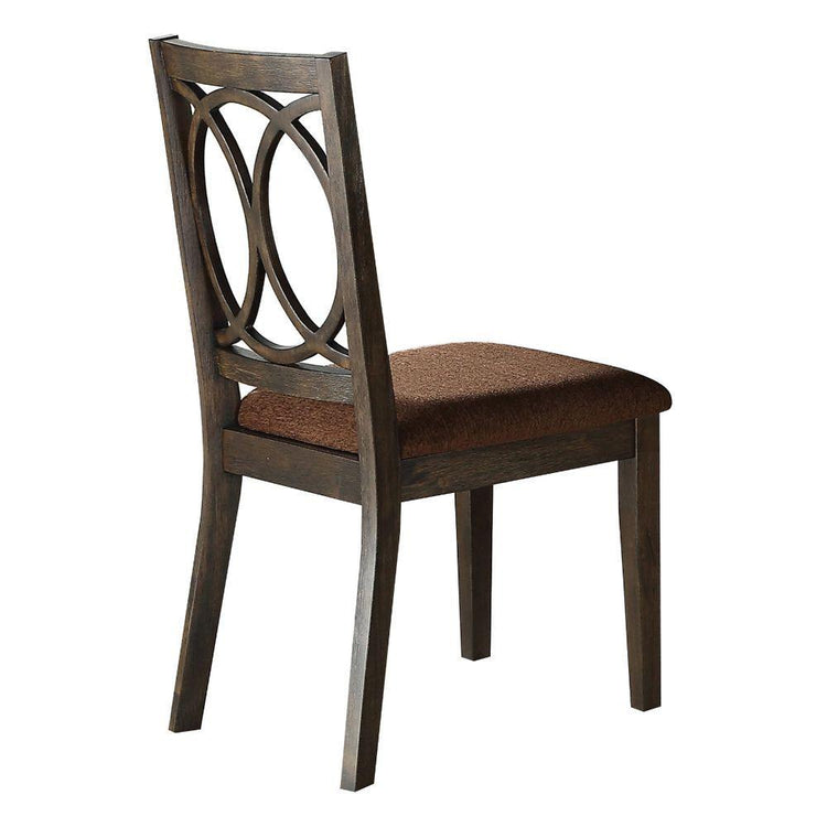 ACME - Jameson - Side Chair (Set of 2) - Brown Fabric & Espresso - 5th Avenue Furniture
