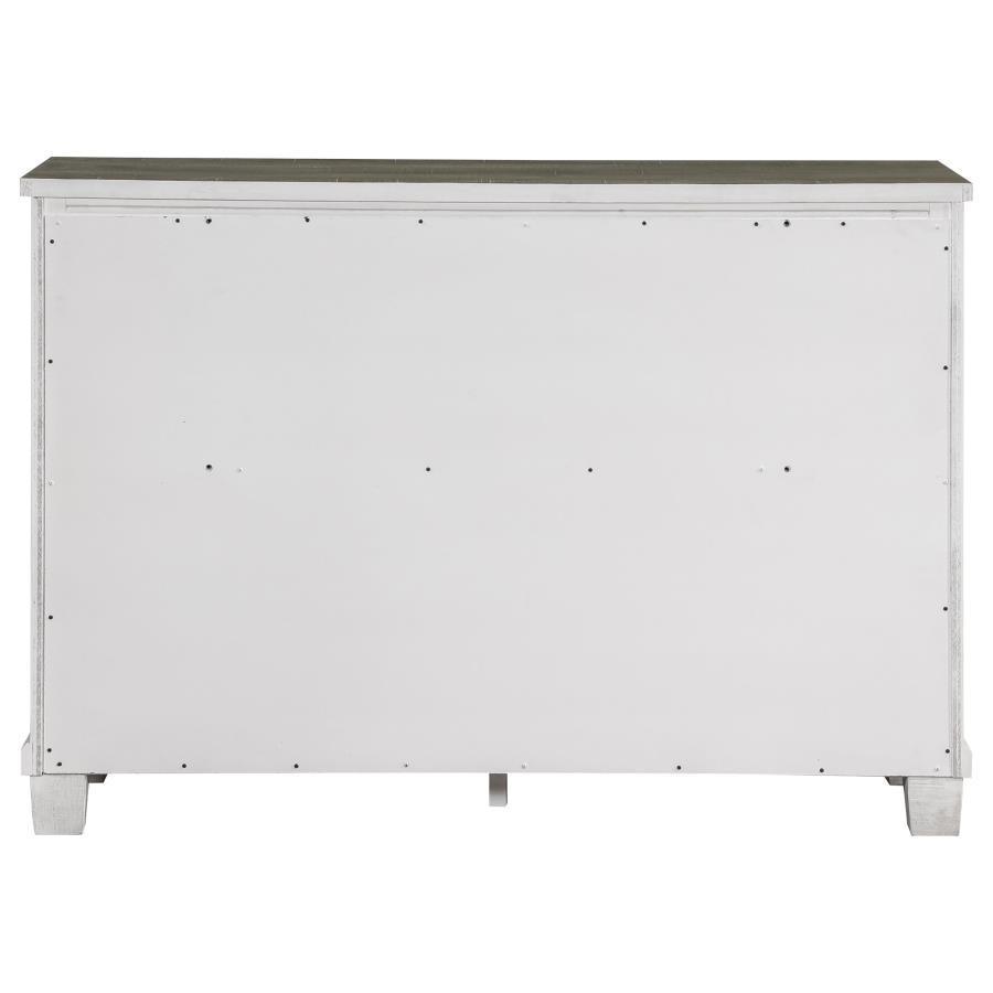 Coaster Fine Furniture - Lilith - 7-Drawer Dresser Distressed - Distressed Gray And White - 5th Avenue Furniture