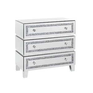 ACME - Noor - Cabinet - Mirrored & Faux Diamonds - 5th Avenue Furniture
