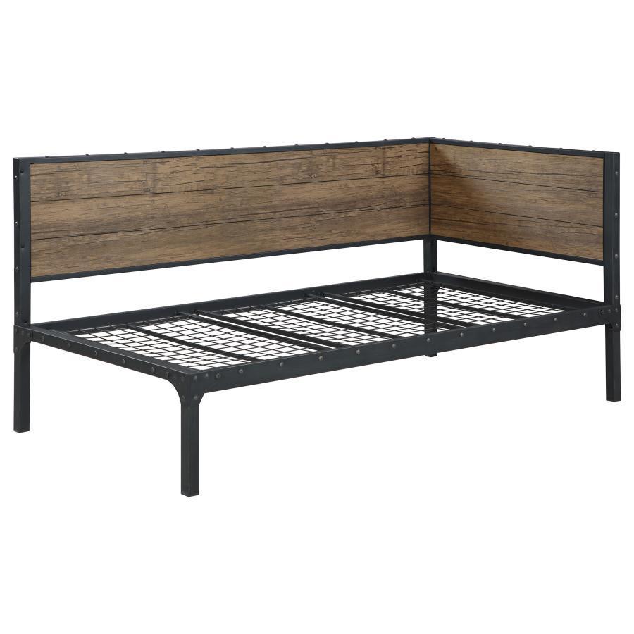 CoasterEssence - Getler - Daybed - Weathered Chestnut And Black - 5th Avenue Furniture