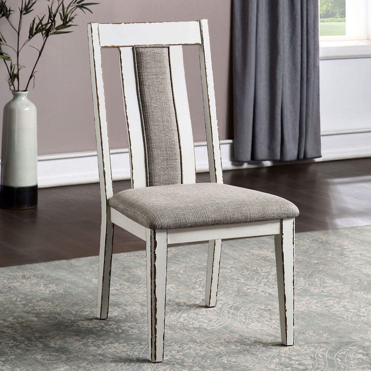 Furniture of America - Halsey - Side Chair (Set of 2) - Weathered White / Warm Gray - 5th Avenue Furniture