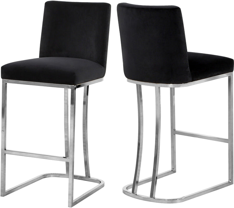 Meridian Furniture - Heidi - Stool with Chrome Legs - 5th Avenue Furniture