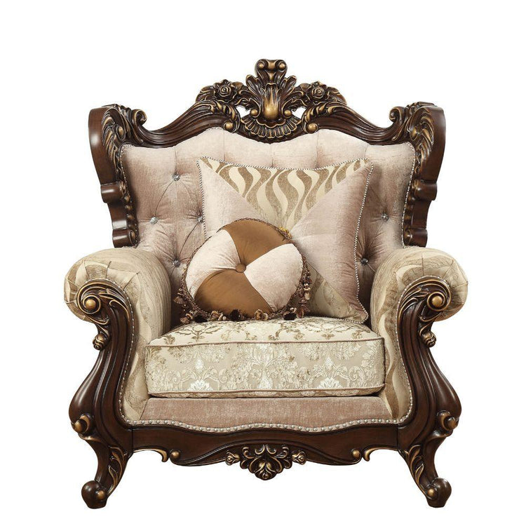 ACME - Shalisa - Chair - Fabric & Walnut - 5th Avenue Furniture