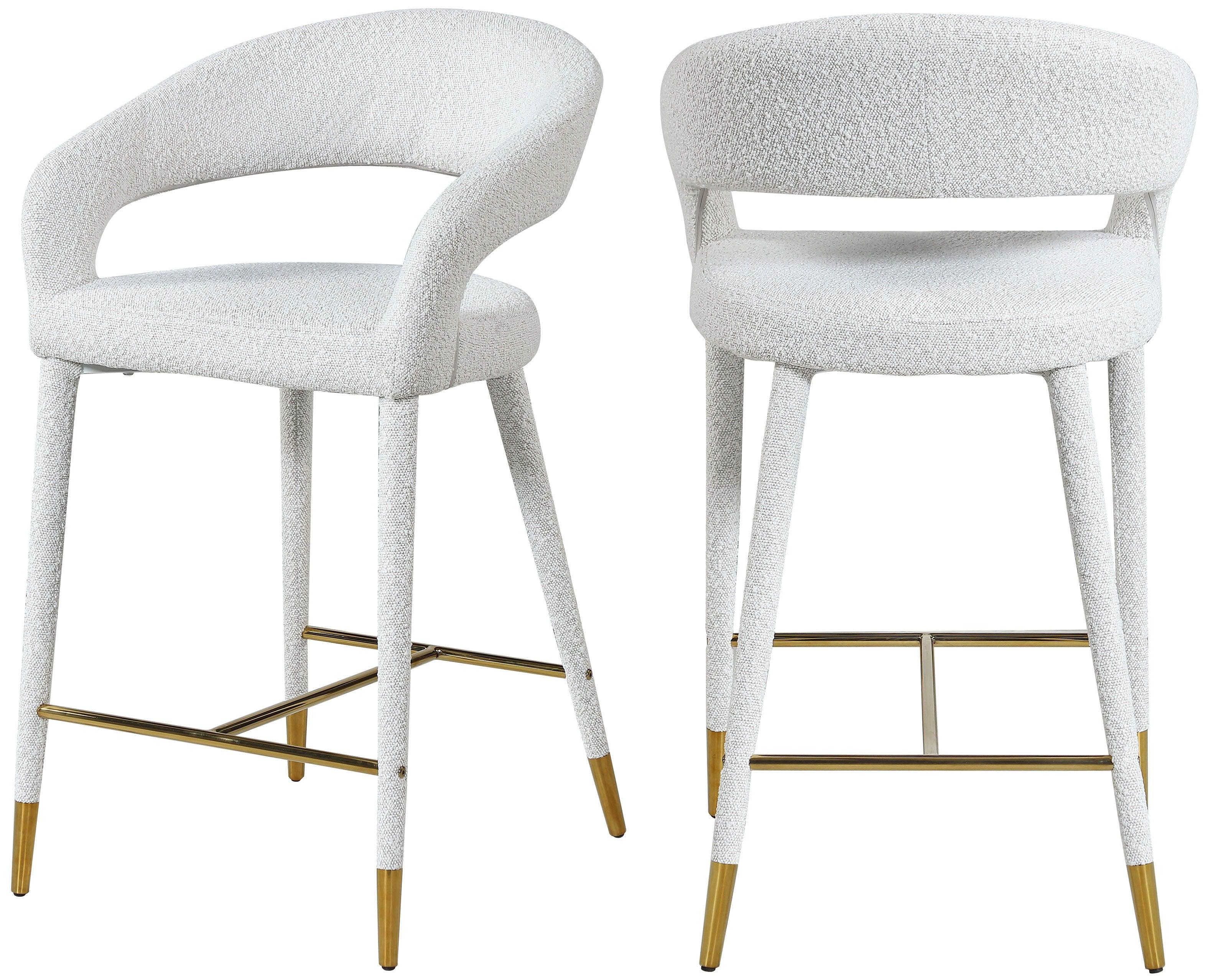 Meridian Furniture - Destiny - Stool - Cream - Fabric - 5th Avenue Furniture