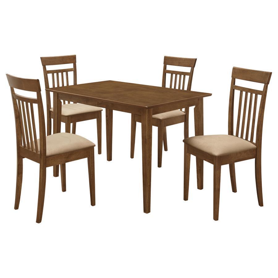 CoasterEveryday - Robles - 5 Piece Dining Set - Chestnut And Tan - 5th Avenue Furniture