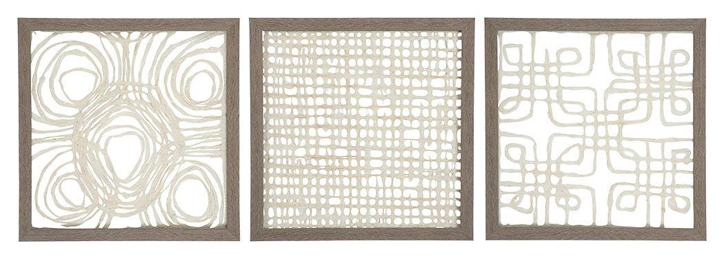 Signature Design by Ashley® - Odella - Cream / Taupe - Wall Decor Set (Set of 3) - 5th Avenue Furniture