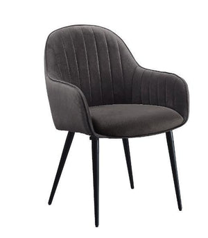 ACME - Caspian - Side Chair (Set of 2) - Dark Gray Fabric & Black Finish - 5th Avenue Furniture