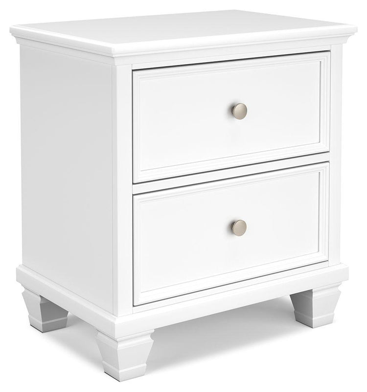 Signature Design by Ashley® - Fortman - White - Two Drawer Night Stand - 5th Avenue Furniture