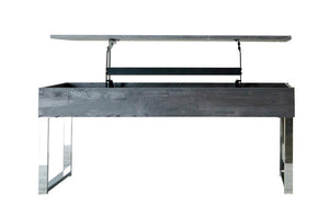 CoasterEssence - Baines - Lift Top Storage Coffee Table - Dark Charcoal And Chrome - 5th Avenue Furniture