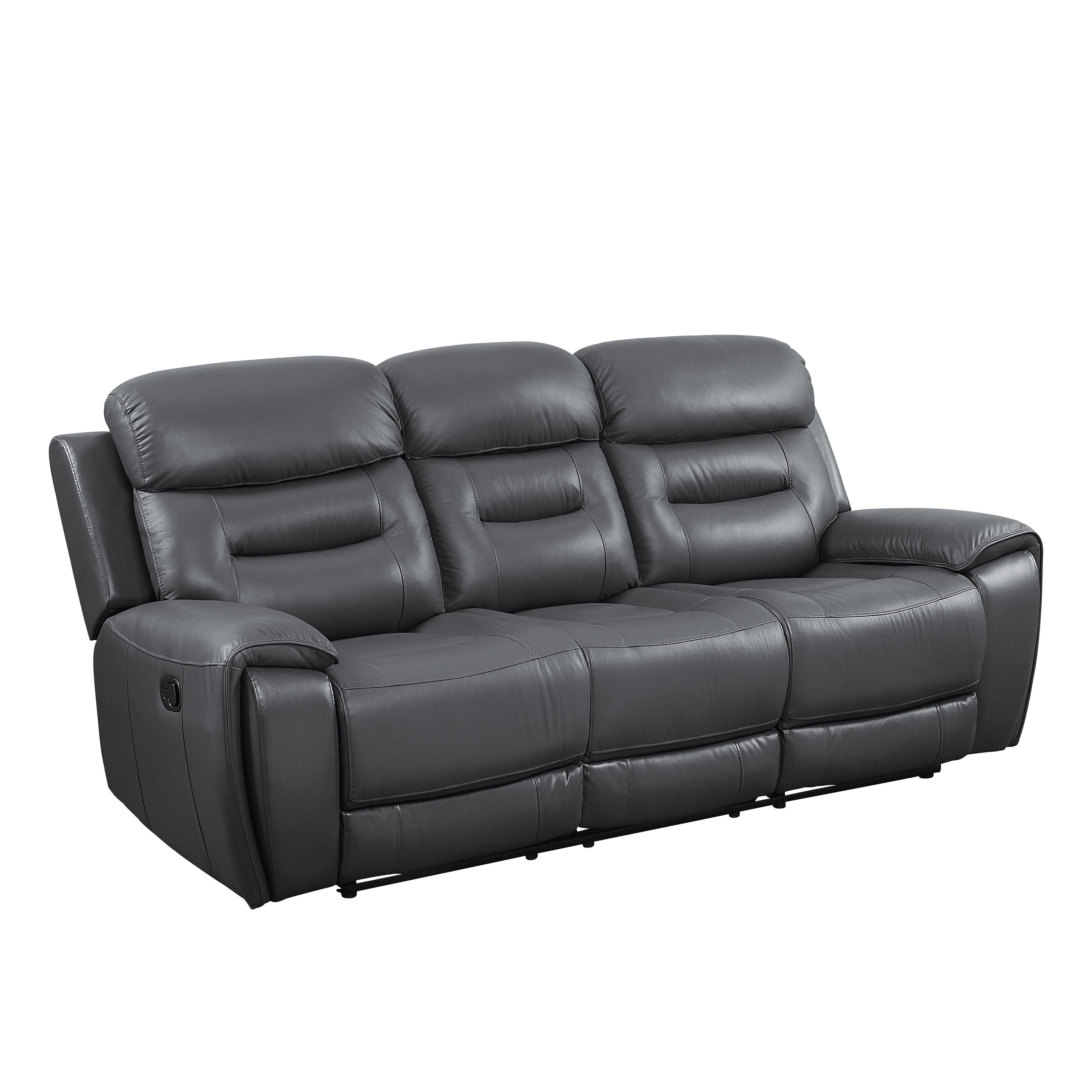 ACME - Lamruil - Sofa - Gray Top Grain Leather - 5th Avenue Furniture