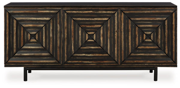 Signature Design by Ashley® - Fair Ridge - Distressed Black - Accent Cabinet - 5th Avenue Furniture
