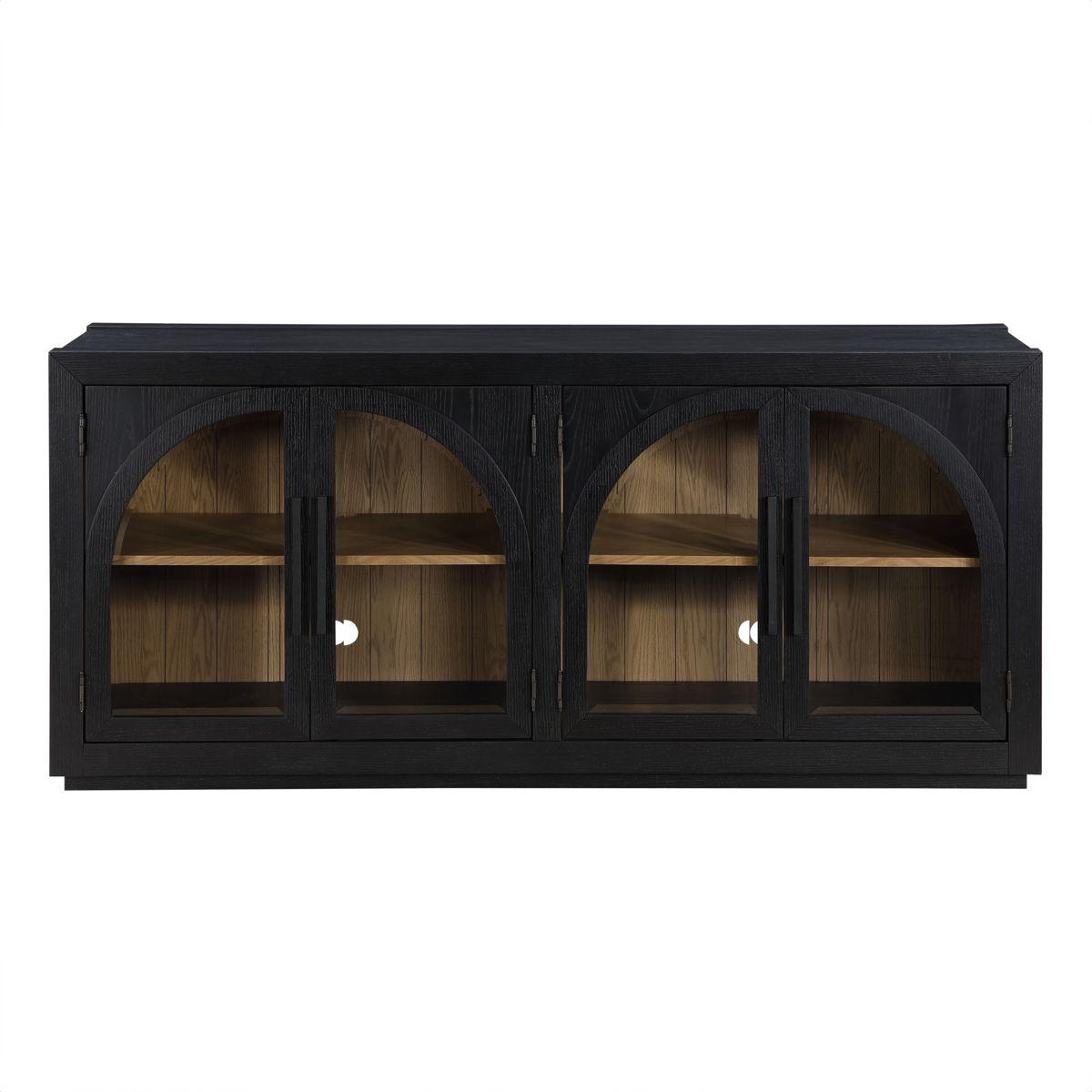 Steve Silver Furniture - Magnolia - Cathedral Doored Server - Black - 5th Avenue Furniture
