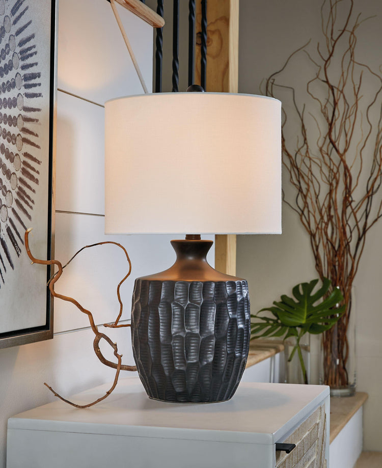 Signature Design by Ashley® - Ellisley - Black - Ceramic Table Lamp - 5th Avenue Furniture