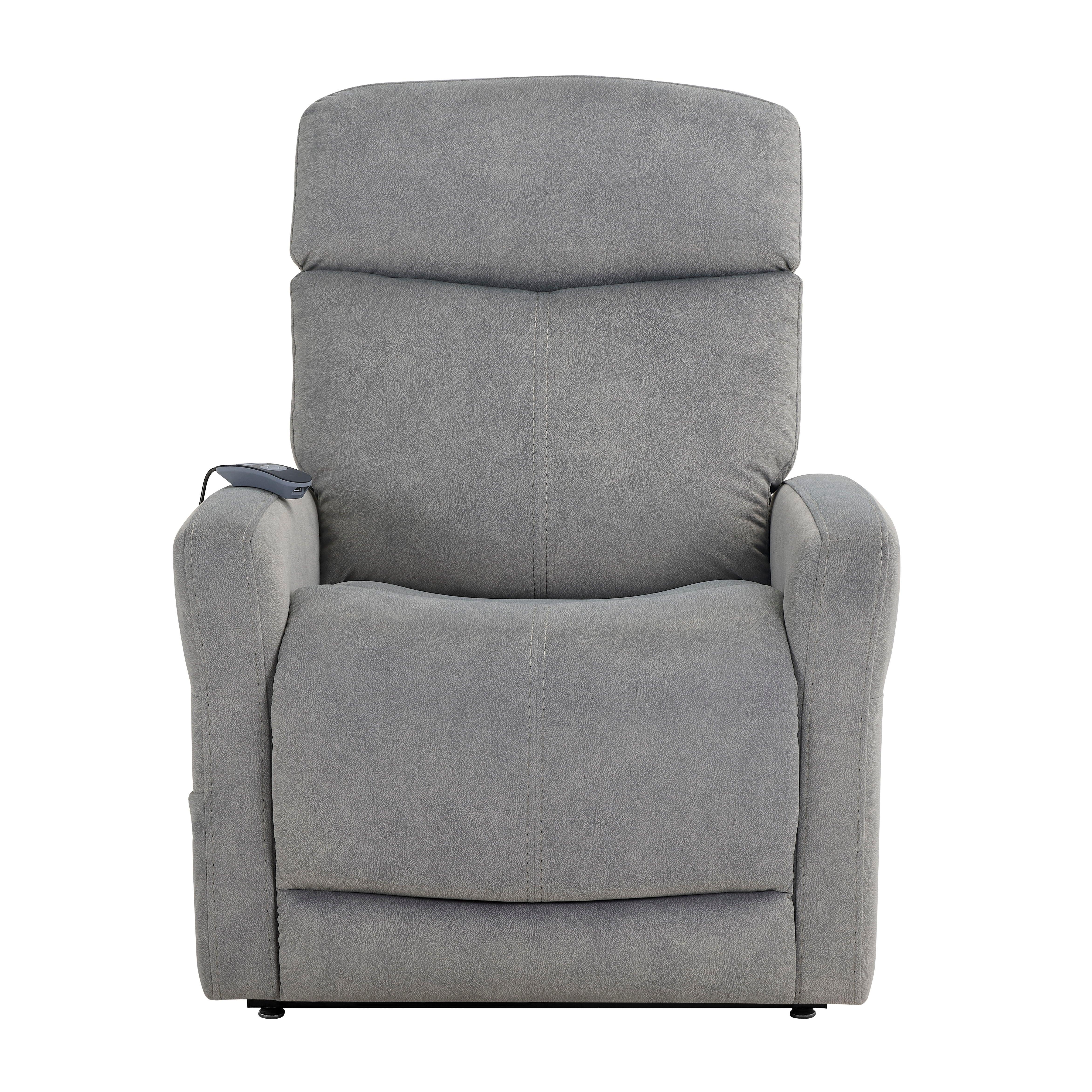 Steve Silver Furniture - Danville - Power Lift Chair With Heating And Massage - Gray - 5th Avenue Furniture