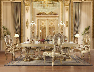ACME - Seville - Dining Table - Gold Finish - 5th Avenue Furniture