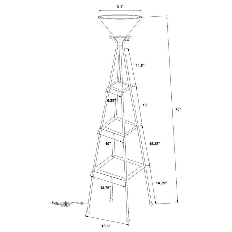 CoasterEveryday - Gianni - Versatile Shelf Tower Floor Lamp - Charcoal Black - 5th Avenue Furniture