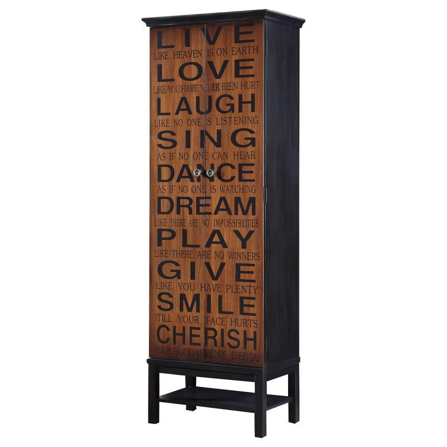 CoasterEssence - Lovegood - 2-Door Accent Cabinet - Rich Brown And Black - 5th Avenue Furniture