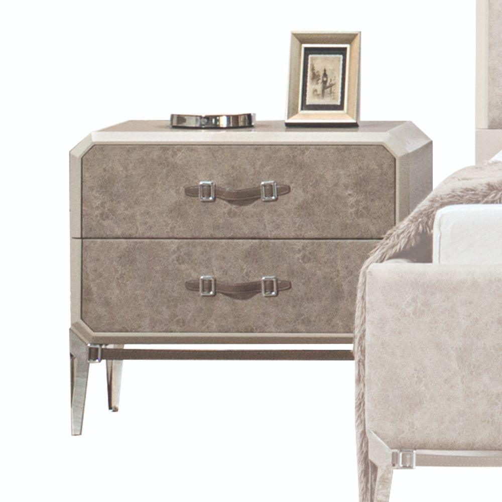 ACME - Kordal - Nightstand - Vintage Beige PU - 5th Avenue Furniture