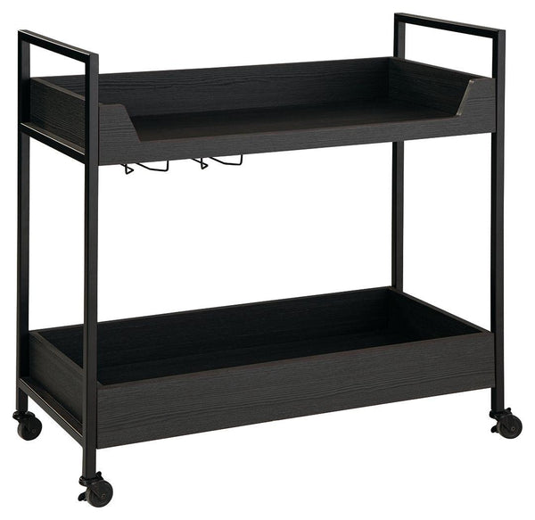 Signature Design by Ashley® - Yarlow - Black / Gray - Bar Cart - 5th Avenue Furniture