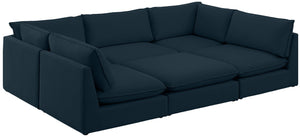 Meridian Furniture - Mackenzie - Modular Sectional 6 Piece - Navy - 5th Avenue Furniture
