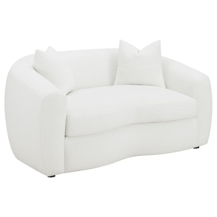 CoasterElevations - Isabella - Upholstered Tight Back Loveseat - White - 5th Avenue Furniture