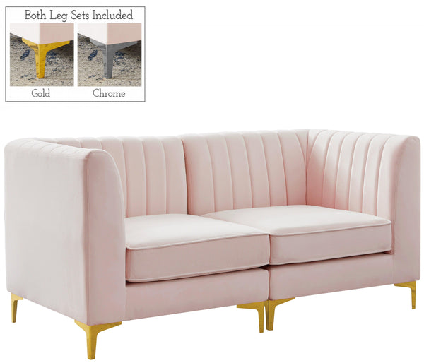 Meridian Furniture - Alina - Modular Sectional - Pink - Modern & Contemporary - 5th Avenue Furniture
