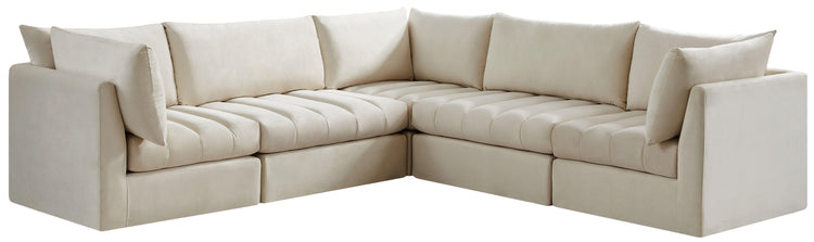 Meridian Furniture - Jacob - Modular Sectional 5 Piece - Cream - Fabric - 5th Avenue Furniture