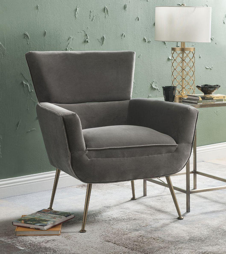 ACME - Varik - Accent Chair - Gray Velvet - 5th Avenue Furniture