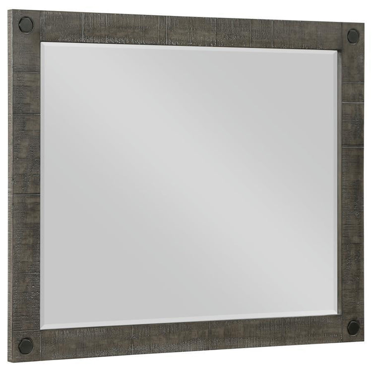 Coaster Fine Furniture - Lilith - Rectangular Dresser Mirror - Distressed Gray - 5th Avenue Furniture